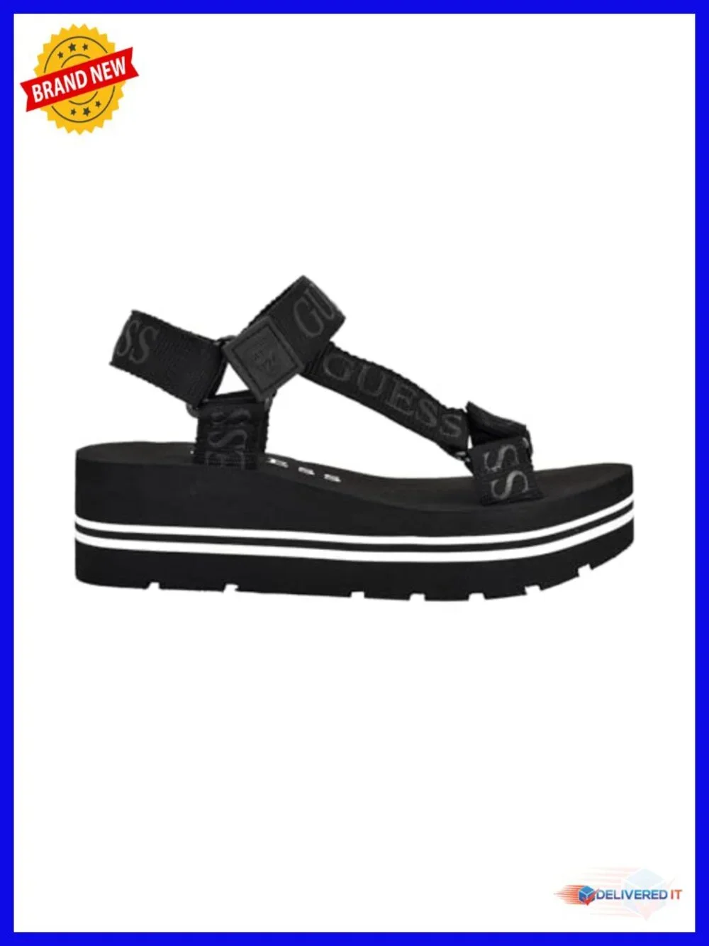 Wedge Sandal with Hook and Loop Closure